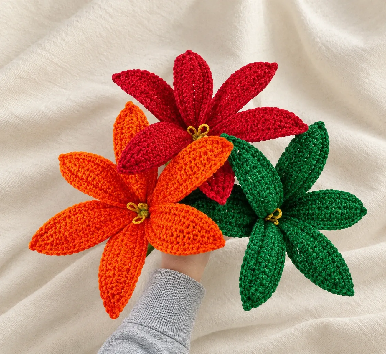 A tiny bunch of lilies that never wilt.