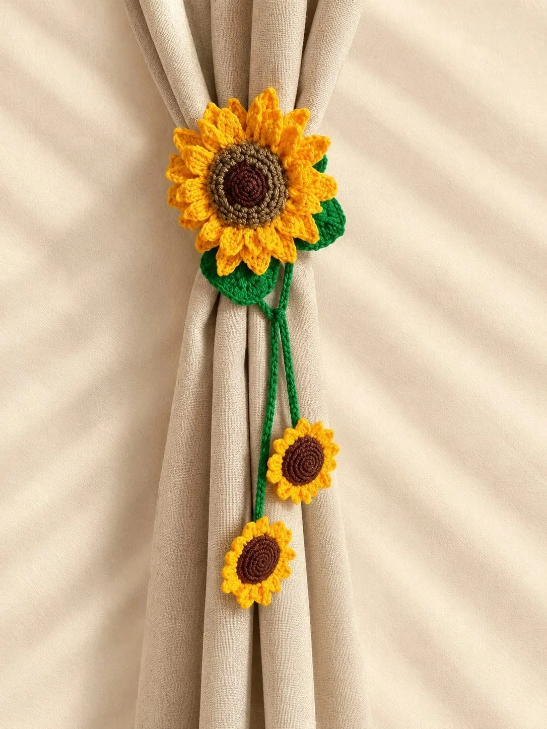 Sunflower curtain holder, A little sunflower to hold your curtains together and bring a touch of sunshine to your space. 🌻